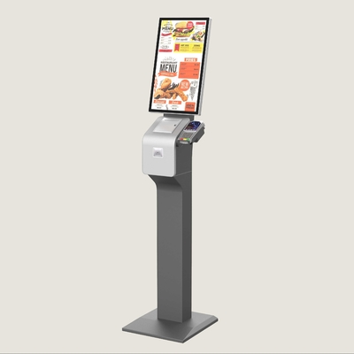 15.6 Inch Touch Screen Self Service Kiosk With POS Payment QR Scanner For Food Ordering