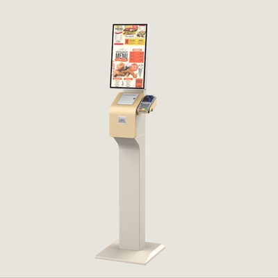 15.6 Inch Touch Screen Self Service Kiosk With POS Payment QR Scanner For Food Ordering