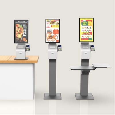 Payment Restaurant Self Service Ordering Kiosk Sensitive QR Code Scanner Terminal Printer